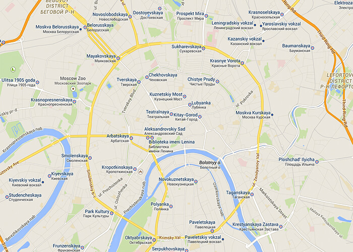 نقشه شهر مسکو روسیه