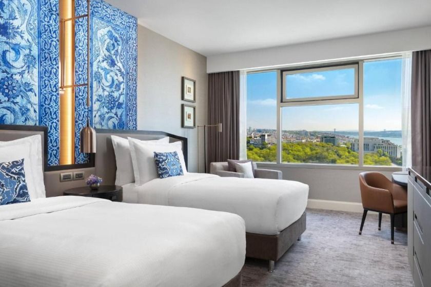 Twin Room with Partial Bosphorus View