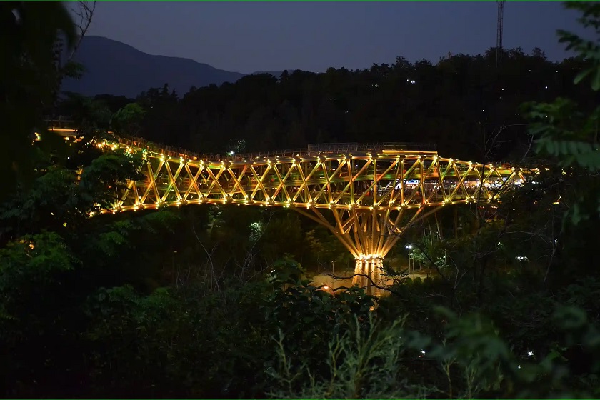 پل طبیعت در شب. منبع عکس: وبسایت Tehranica.Info. عکاس: نامشخص