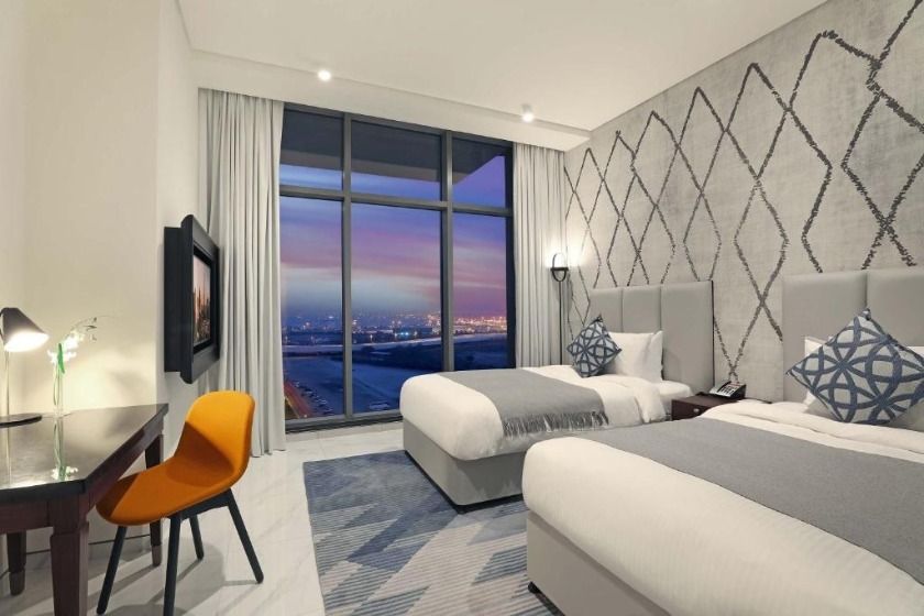 Millennium Atria Business Bay Dubai - Premium Three-Bedroom Apartment - Burj Khalifa Partial View