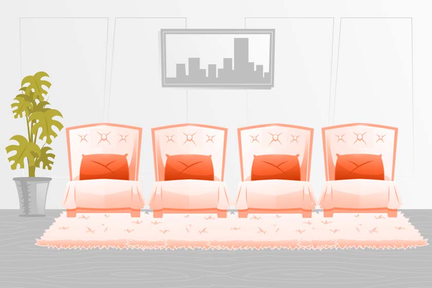 هتل ایوان 2 (فدائی) مشهد - اتاق چهار تخته (سینگل)