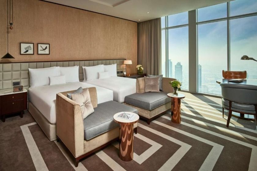 Waldorf Astoria Dubai International Financial Centre Dubai - Premier Queen Room with Two Queen Beds and Skyline View