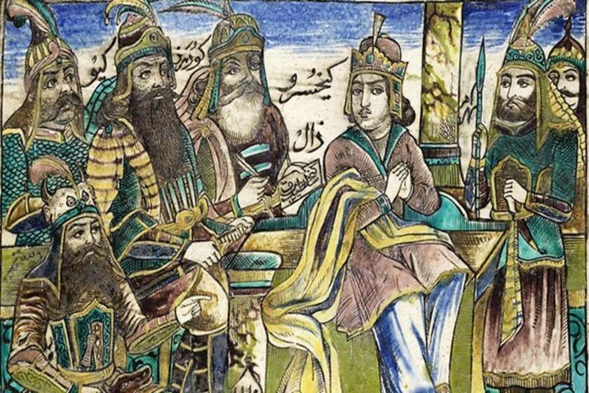 نقاشی کیخسرو در وصف روز امید. منبع عکس: موسسه پژوهشی میراث مکتوب. عکاس: نامشخص