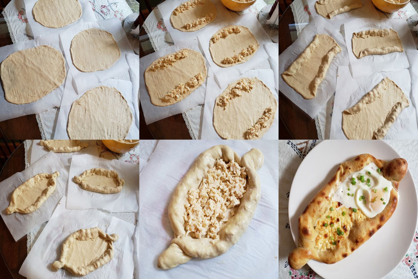 طرز تهیه خاچاپوری. منبع عکس: وبسایت Breadtopia.Com. عکاس: نامشخص