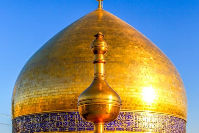 گنبد حرم امام علی. منبع عکس: وبسایت Imamali.net. عکاس: نامشخص