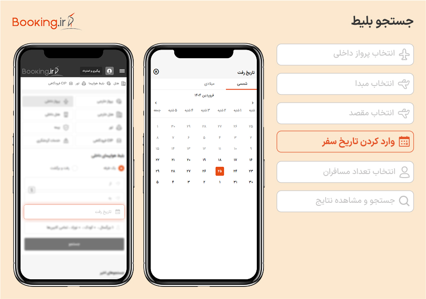 وارد کردن تاریخ سفر