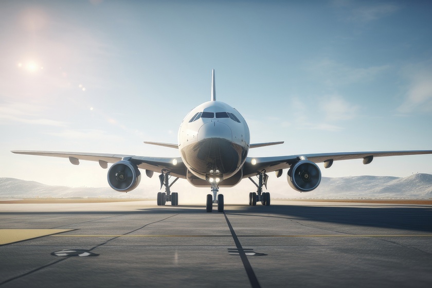 هواپیما در فرودگاه. منبع عکس: Vecteezy.com. عکاس: Yulia Gapeenko