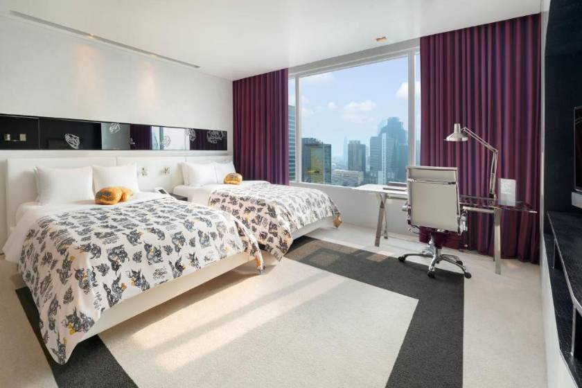 W Bangkok Hotel - Premier Corner Queen Room with Two Queen Beds